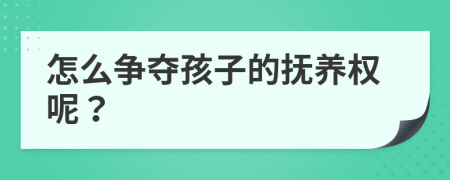 怎么争夺孩子的抚养权呢？