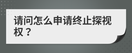 请问怎么申请终止探视权？