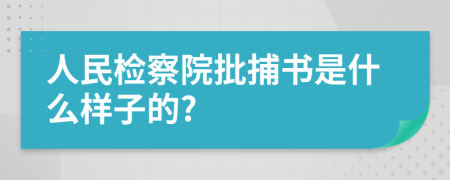 人民检察院批捕书是什么样子的?