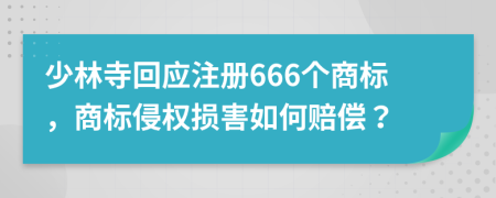 少林寺回应注册666个商标，商标侵权损害如何赔偿？