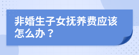 非婚生子女抚养费应该怎么办？