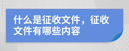 什么是征收文件，征收文件有哪些内容