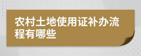 农村土地使用证补办流程有哪些