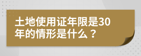 土地使用证年限是30年的情形是什么？