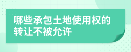 哪些承包土地使用权的转让不被允许