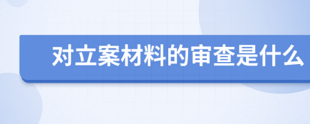 对立案材料的审查是什么