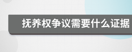 抚养权争议需要什么证据