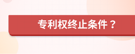 专利权终止条件？