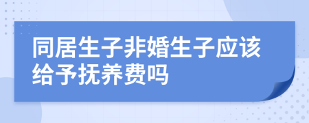 同居生子非婚生子应该给予抚养费吗