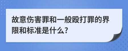 故意伤害罪和一般殴打罪的界限和标准是什么?