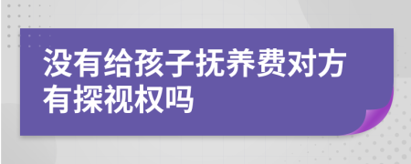 没有给孩子抚养费对方有探视权吗