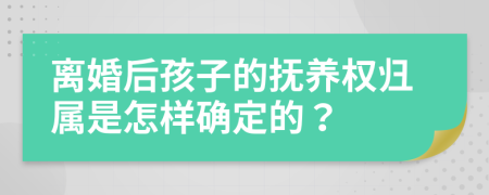 离婚后孩子的抚养权归属是怎样确定的？