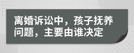 离婚诉讼中，孩子抚养问题，主要由谁决定