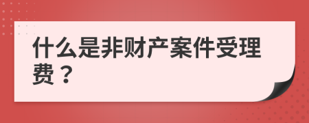 什么是非财产案件受理费？