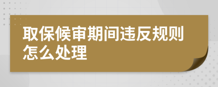 取保候审期间违反规则怎么处理