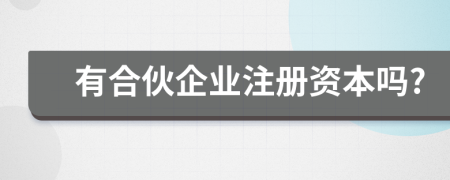 有合伙企业注册资本吗?