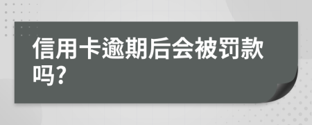 信用卡逾期后会被罚款吗?