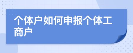 个体户如何申报个体工商户