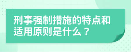 刑事强制措施的特点和适用原则是什么？