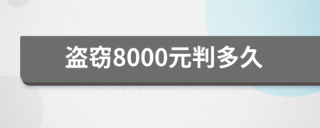 盗窃8000元判多久