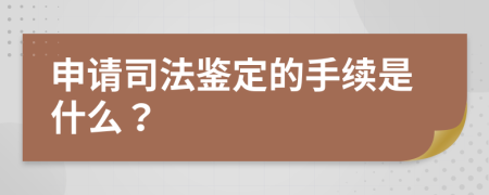 申请司法鉴定的手续是什么？