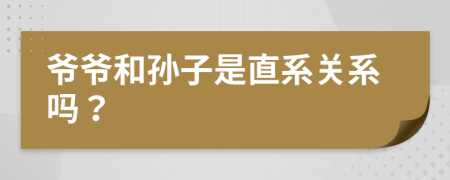 爷爷和孙子是直系关系吗？