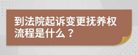 到法院起诉变更抚养权流程是什么？