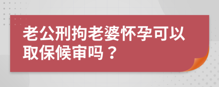 老公刑拘老婆怀孕可以取保候审吗？