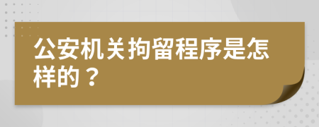 公安机关拘留程序是怎样的？