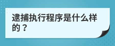 逮捕执行程序是什么样的？