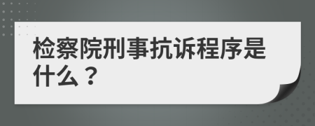 检察院刑事抗诉程序是什么？