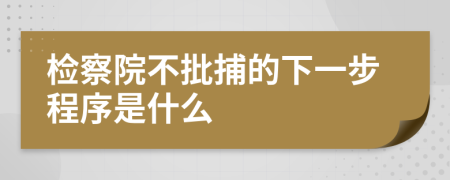 检察院不批捕的下一步程序是什么