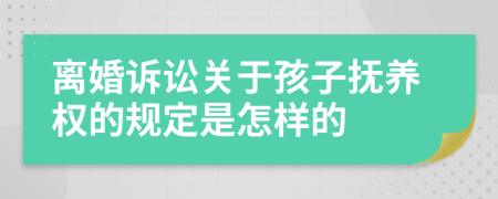 离婚诉讼关于孩子抚养权的规定是怎样的