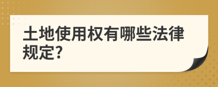 土地使用权有哪些法律规定?