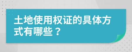 土地使用权证的具体方式有哪些？