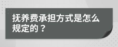 抚养费承担方式是怎么规定的？