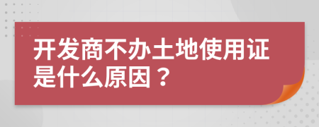 开发商不办土地使用证是什么原因？