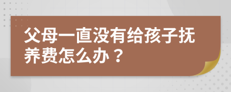 父母一直没有给孩子抚养费怎么办？