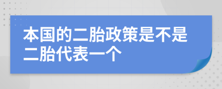 本国的二胎政策是不是二胎代表一个