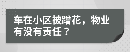 车在小区被蹭花，物业有没有责任？