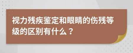 视力残疾鉴定和眼睛的伤残等级的区别有什么？