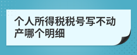 个人所得税税号写不动产哪个明细