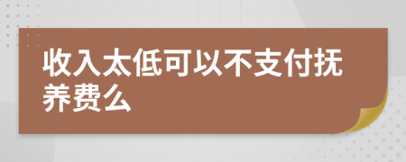收入太低可以不支付抚养费么