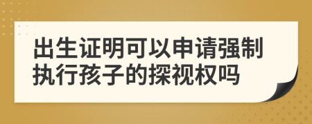 出生证明可以申请强制执行孩子的探视权吗