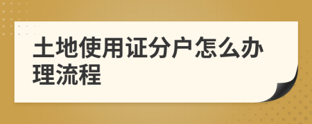 土地使用证分户怎么办理流程