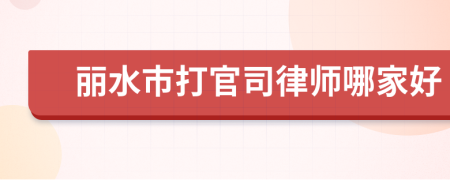 丽水市打官司律师哪家好