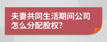 夫妻共同生活期间公司怎么分配股权?