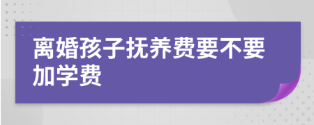 离婚孩子抚养费要不要加学费