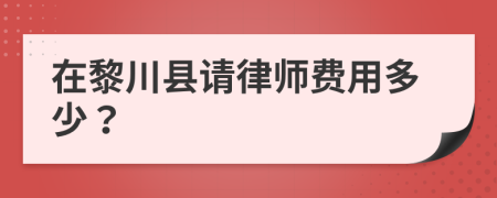 在黎川县请律师费用多少？