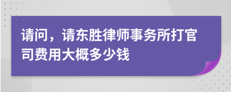 请问，请东胜律师事务所打官司费用大概多少钱